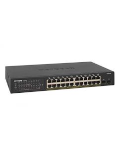 NETGEAR 26-Port Gigabit Ethernet Smart Managed Pro PoE Switch (GS324TP) - with 24 x PoE+ @ 190W 2 x 1G SFP Desktop/Rackmount S350 series GS324TP-100NAS