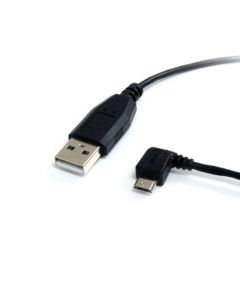 StarTech.com 6 ft. (1.8 m) USB to Micro USB Cable - USB 2.0 A to Left Angle Micro B - Black - Micro USB Cable (UUSBHAUB6LA) UUSBHAUB6LA