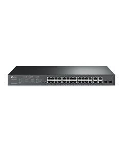 TP-Link 24 Port Fast Ethernet PoE Switch 24 PoE+ Ports @192W w/ 4 Uplink Gigabit Ports + 2 Combo SFP Slots Smart Managed Lifetime Protection Support L2/L3/L4 QoS and IGMP (T1500-28Pct) T1500-28PCT