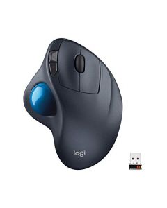 Logitech M570 Wireless Trackball Mouse – Ergonomic Design with Sculpted Right-Hand Shape Compatible with Apple Mac and Microsoft Windows Computers USB Unifying Receiver Dark Gray 910-001799