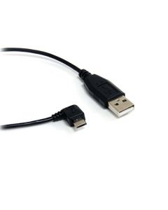 StarTech.com 6 ft. (1.8 m) Right Angle Micro USB Cable - USB 2.0 A to Right Angle Micro B - Black - Micro USB Cable (UUSBHAUB6RA) UUSBHAUB6RA