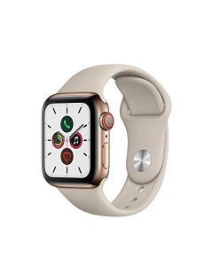 Apple Watch Series 5 (GPS + Cellular 40mm) - Gold Stainless Steel Case with Stone Sport Band MWWU2LL/A
