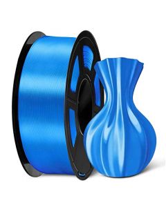 SUNLU PLA Silk Blue Filament 1.75mm 3D Printer Filament 1KG 2.2 LBS Spool 3D Printing Material Shiny Metallic PLA Silk Filament SLUS-SILK-LG-BLUE-1KG