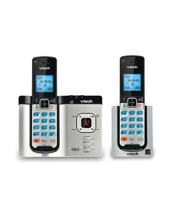 VTech DS6621-2 DECT 6.0 Expandable Cordless Phone with Bluetooth Connect to Cell and Answering System Silver/Black with 2 Handsets DS6621-2