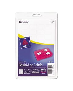 Removable Multi-Use Labels 1/2 x 3/4 White 1008/Pack AVE05418