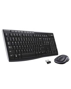 Logitech MK270 Wireless Keyboard and Mouse Combo — Keyboard and Mouse Included 2.4GHz Dropout-Free Connection Long Battery Life Mouse and Keyboard Standard Packaging 920-004536
