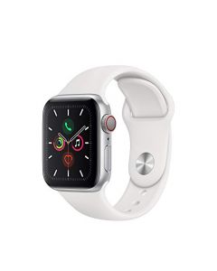 Apple Watch Series 5 (GPS + Cellular 40mm) - Silver Aluminum Case with White Sport Band MWWN2LL/A