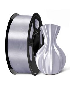SUNLU PLA Silk Gray Filament 1.75mm 3D Printer Filament 1KG 2.2 LBS Spool  Shiny Metallic PLA Silk Filament SLUS-SILK-LG-GRAY-1KG