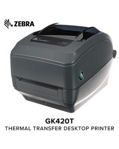 Zebra - GK420t Thermal Transfer Desktop Printer for labels Receipts Barcodes Tags and Wrist Bands - Print Width of 4 in - USB and Ethernet Port Connectivity - GK42-102210-000 GK42-102210-000