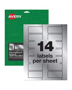 AVERY PermaTrack Metallic Asset Tag Labels 1-1/4" x 2-3/4" 112 Labels (61528) 61528