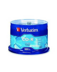 Verbatim CD-R 700MB 80 Minute 52x Recordable Disc - 50 Pack Silver 94691