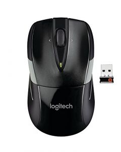 Logitech M525 Wireless Mouse – Long 3 Year Battery Life Ergonomic Shape for Right or Left Hand Use Micro-Precision Scroll Wheel and USB Unifying Receiver for Computers and Laptops Black/Gray 910-002696