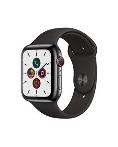 Apple Watch Series 5 (GPS + Cellular 44mm) - Space Black Stainless Steel Case with Black Sport Band MWW72LL/A