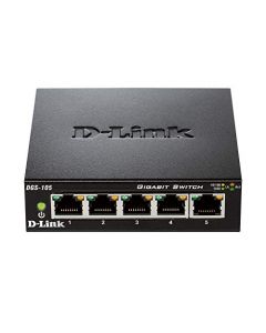 D-Link Ethernet Switch 5 Port Gigabit Unmanaged Metal Desktop Plug and Play Compact (DGS-105) DGS-105