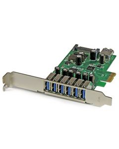 StarTech.com 7 Port PCI Express USB 3.0 Card - Standard & Low-Profile - SATA Power - UASP Support - 1 Internal & 6 External USB 3.0 Ports (PEXUSB3S7) PEXUSB3S7