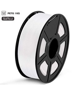 SUNLU PETG 3D Printer Filament PETG Filament 1.75mm Dimensional Accuracy +/- 0.02 mm 1 kg Spool PETG White SL-PETG-1KG