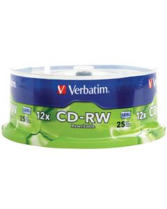 Verbatim CD-RW 700MB 2X-12X Rewritable Media Disc - 25 Pack Spindle 95155