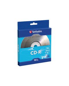 Verbatim CD-R 700MB 80 Minute 52x Recordable Disc - 10 Pack Bulk Box 97955