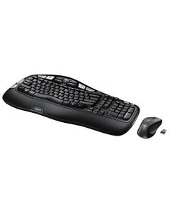 Logitech MK550 Wireless Wave Keyboard and Mouse Combo - Includes Keyboard and Mouse Long Battery Life Ergonomic Wave Design - Black 920-002555