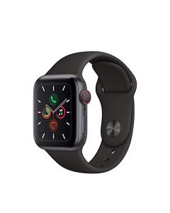 Apple Watch Series 5 (GPS + Cellular 40mm) - Space Black Stainless Steel Case with Black Sport Band MWWW2LL/A