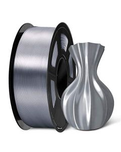 SUNLU PLA Silk Gray Filament 1.75mm 3D Printer Filament 1KG 2.2 LBS Spool Shiny Metallic PLA Silk Filament SLUS-SILK-LG-GRAY-1KG