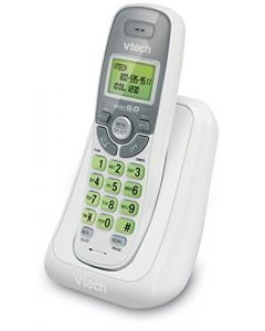 VTech CS6114 DECT 6.0 Cordless Phone with Caller ID/Call Waiting White/Grey with 1 Handset CS6114