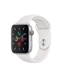 Apple Watch Series 5 (GPS + Cellular 44mm) - Silver Aluminum Case with White Sport Band MWVY2LL/A