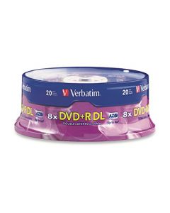Verbatim DVD+R DL 8.5GB 8X with Branded Surface - 20pk Spindle 95310