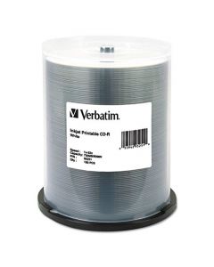 Verbatim CD-R 700MB 52X White Inkjet Printable Recordable Media Disc - 100pk Spindle 95251