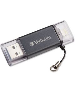 Verbatim Store n Go Dual USB 3.0 Flash Drive 16 GB USB 3.0, Lightning Graphite 1/Each USB 3.0 F/APPLE LGHTNG DEV GRAPHITE