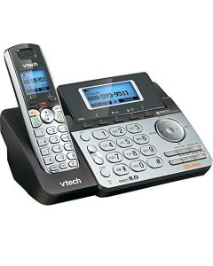 VTech DS6151 2-Line Cordless Phone System for Home or Small Business with Digital Answering System & Mailbox on each line Black/silver DS6151