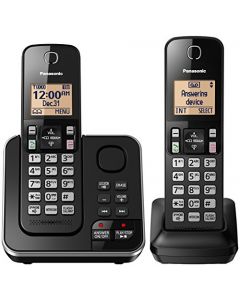 Panasonic Cordless Telephone with Answering Machine KX-TGC362B - 2 Handsets (Black) KX-TGC362B