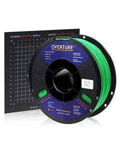 Overture PLA Plus (PLA+) Filament 1.75mm PLA Professional Toughness Enhanced PLA Roll with 3D Build Surface 200 × 200mm Premium PLA 1kg Spool (2.2lbs) Dimensional Accuracy +/- 0.05 mm (Green) OVB175-Green