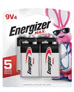 Energizer Max 9V Batteries Premium Alkaline 9 Volt Batteries (4 Battery Count) - Packaging May Vary 522BP-4