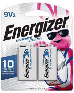 Energizer 9V Lithium Batteries Ultimate Lithium 9 Volt Batteries (2 Battery Count) L522BP-2