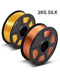 Silk PLA Filament 1.75mm,3D Warhorse Shinny Silk PLA Filament for 3D Printer,Silk Filament Red Copper+LightGold 2 KG (4.4LBS) Spool,Dimensional Accuracy +/- 0.02 mm,Printing Smooth AHUS-SILK-RC-LG-1KG*2