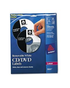Avery 5931 Laser Labels Shuttered Jewel Case Inserts with Software for CD/DVD AVE5931