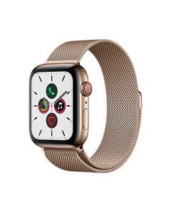 Apple Watch Series 5 (GPS + Cellular 44mm) - Gold Stainless Steel Case with Gold Milanese Loop MWW62LL/A