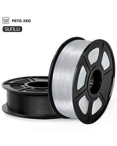 SUNLU PETG 3D Printer Filament PETG Filament 1.75mm Dimensional Accuracy +/- 0.02 mm 2 kg Spool PETG Black+Transparent US-PETG-Black-T