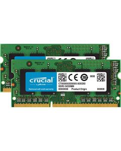 Crucial 16GB Kit (8GBx2) DDR3/DDR3L 1600 MT/S (PC3-12800) Unbuffered SODIMM 204-Pin Memory - CT2KIT102464BF160B CT2KIT102464BF160B