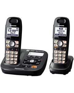 Panasonic DECT 6.0 Plus Cordless Amplified Phone with Digital Answering System Expandable to 6 Handsets Talking Caller ID – 2 Handsets Included (KX-TG6592T),Titanium Black KX-TG6592T