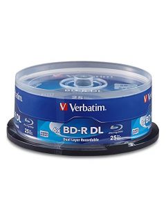 Verbatim BD-R 50GB 6X Blu-ray Recordable Media Disc - 25 Pack Spindle - 98356 98356