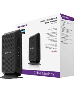 NETGEAR Cable Modem CM600 - Compatible with Cable Providers Including Xfinity by Comcast Spectrum Cox | for Cable Plans Up to 400 Mbps | DOCSIS 3.0 | 24x8 CM600-100NAS