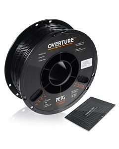 Overture PLA Filament 1.75mm with 3D Build Surface 200mm × 200mm 2kg PLA  Multipack (2.2lbs/ Spool) Dimensional Accuracy +/- 0.05 mm Fit Most FDM  Printer Black + White 2-Pack OVPLA175-Black-White