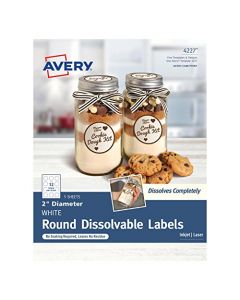 Avery Dissolvable Round Labels 2 Inch with Sure Feed Pack of 60 (4227) 4227
