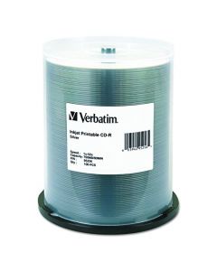 Verbatim CD-R 700MB 52X Silver Inkjet Printable Recordable Media Disc - 100pk Spindle 95256