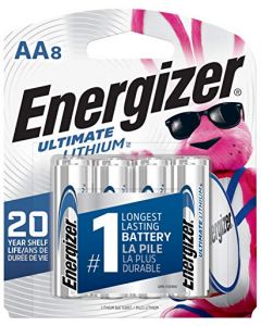 Energizer AA Lithium Batteries World's Longest Lasting Double A Battery Ultimate Lithium (8 Battery Count) L91SBP-8