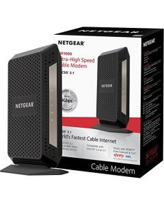 NETGEAR DOCSIS 3.1 Gigabit Cable Modem. Max download speeds of 6.0 Gbps For XFINITY by Comcast Spectrum and Cox. Compatible with Gig-Speed from Xfinity (CM1000) CM1000-100NAS