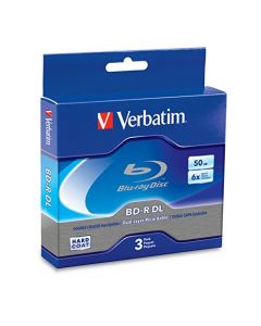Verbatim BD-R 50GB 6X Blu-ray Recordable Media Disc - 3 Disc Jewel Case Box - 97237 97237