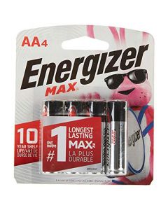 Energizer AA Batteries (4 Count) Double A Max Alkaline Battery E91BP-4
